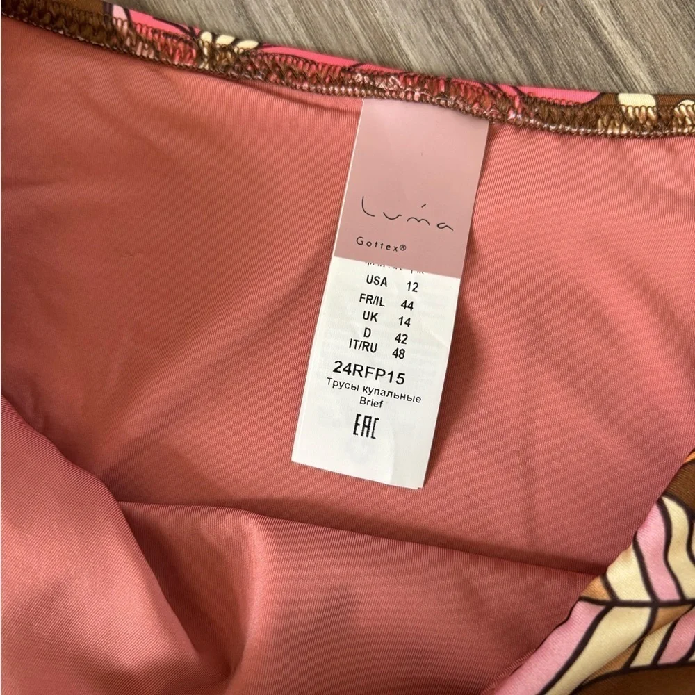 Floral Pink and Brown Women's Swim Bottom